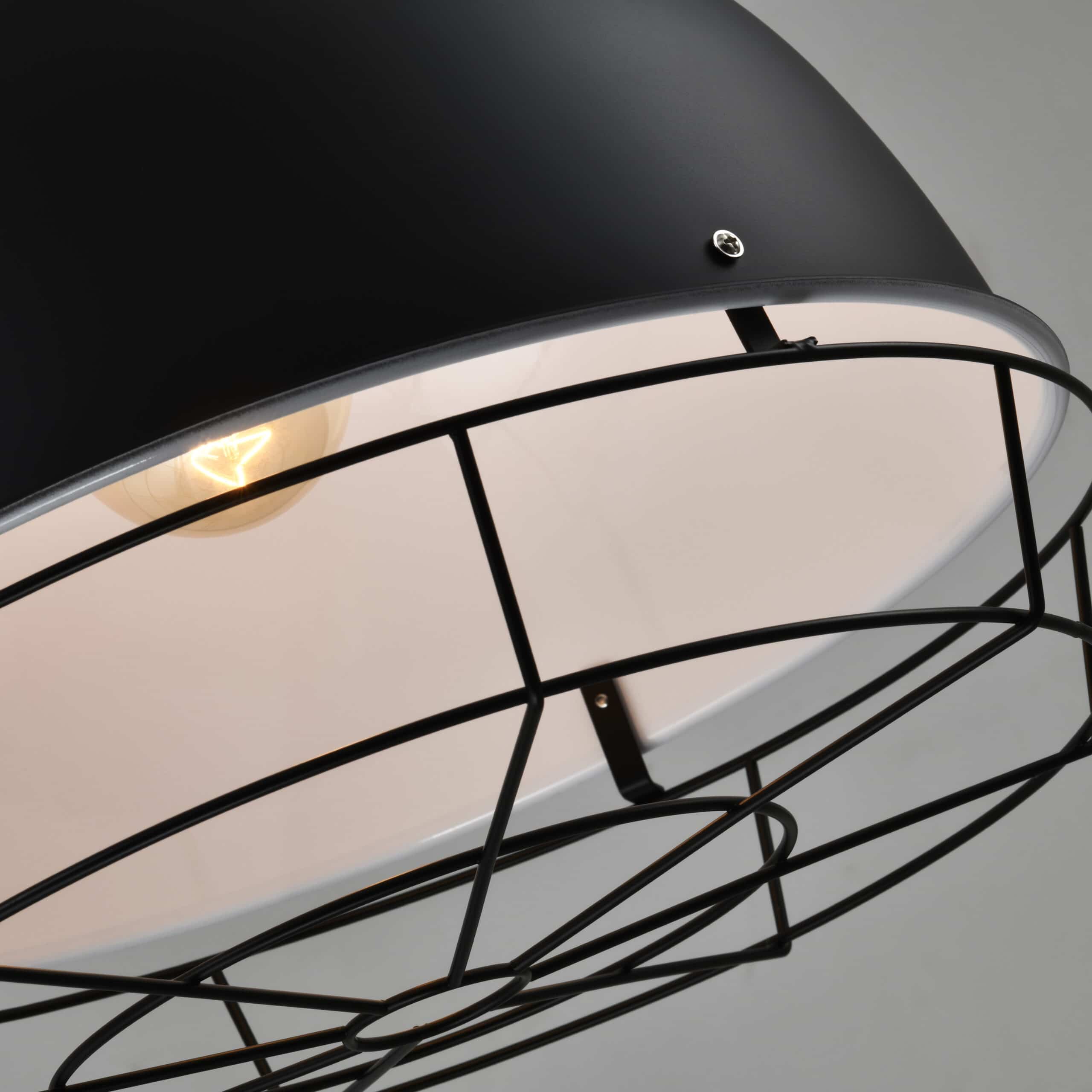 Ketting hanglamp met witte binnenkant