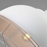 Landelijk witte hanglamp met stalen rooster