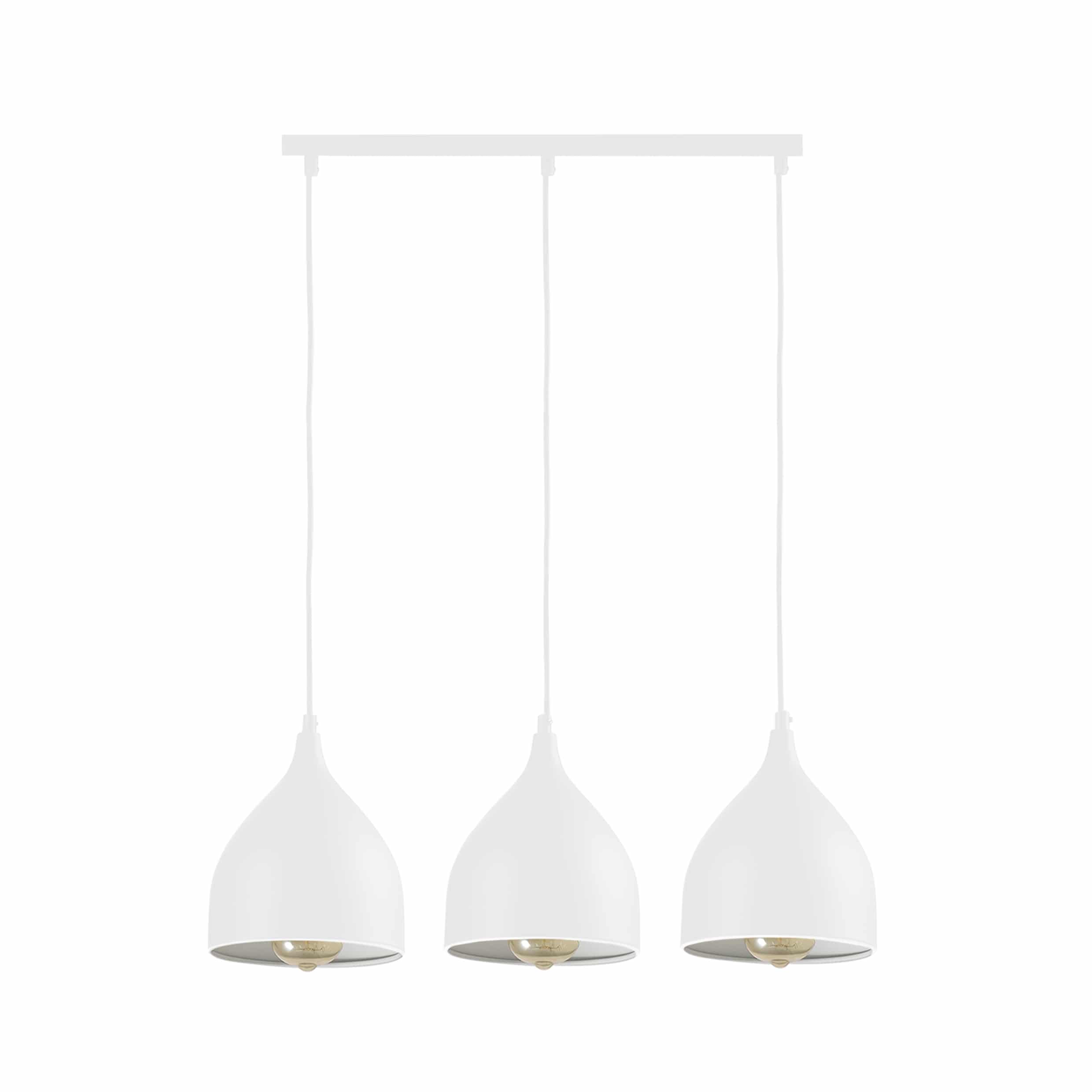 Ronde wit moderne verlichting in een rij van 3