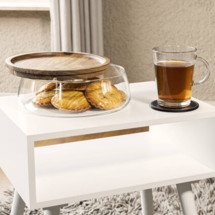 Koekjes schaal met houten deksel