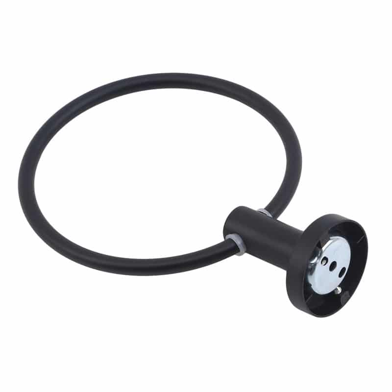 Zwart stalen handdoekring