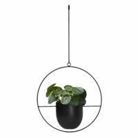 Stalen plantenpotje hangend