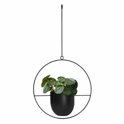 Stalen plantenpotje hangend