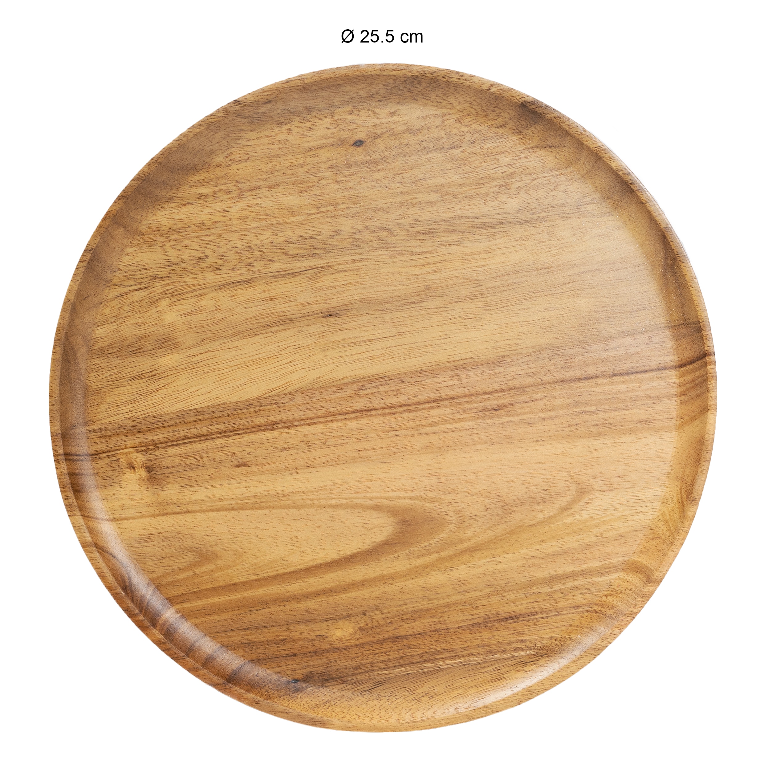 Houten dienblad met een diameter van 25,5 cm