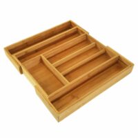 lade voor bestek uitgeschoven van hout