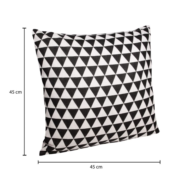 Zwart met witte driehoekjes kussenhoes van 45 x 45