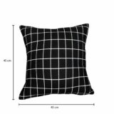 Kussen 45 x 45 zwart met wit