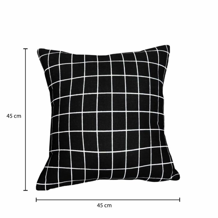 Kussen 45 x 45 zwart met wit