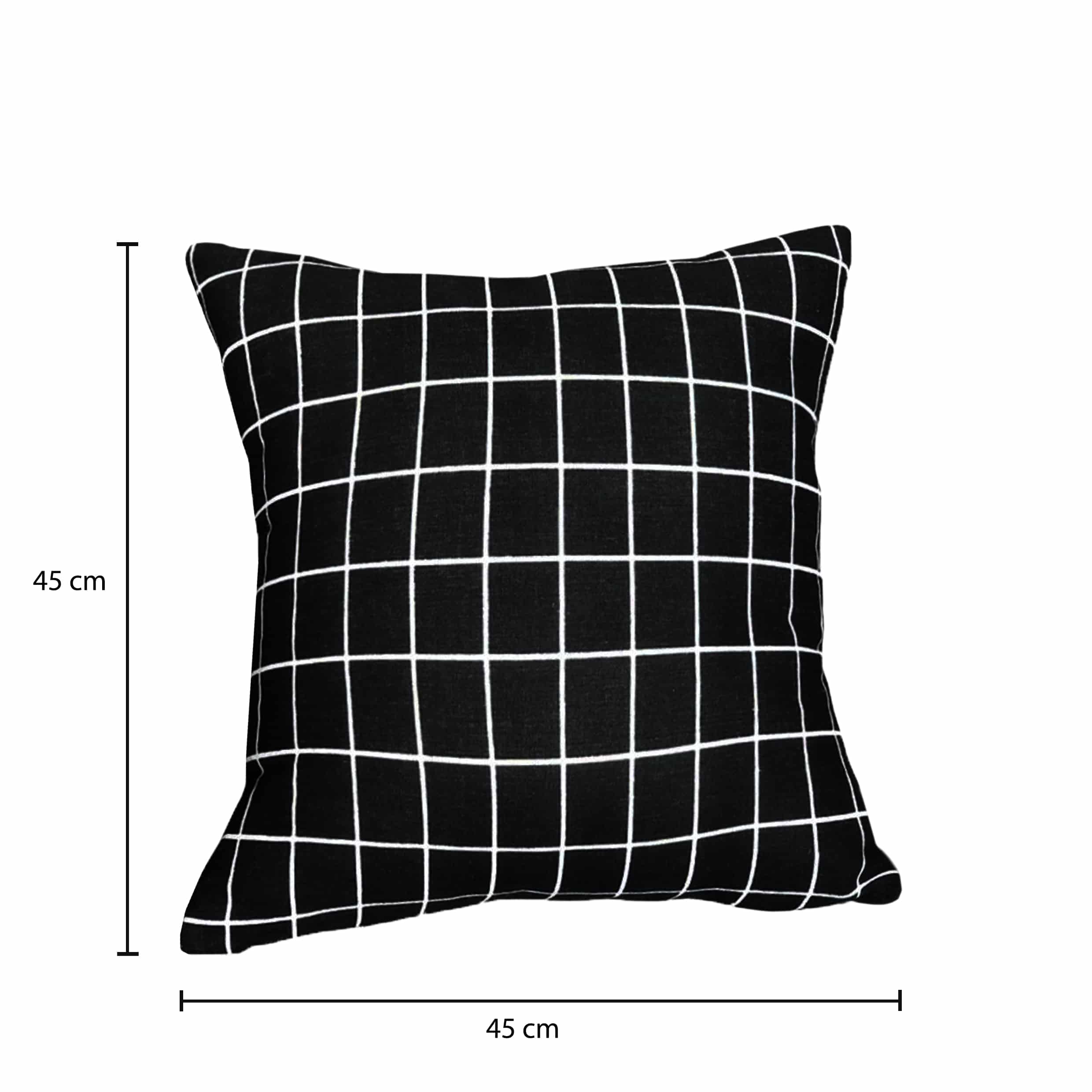 Kussen 45 x 45 zwart met wit