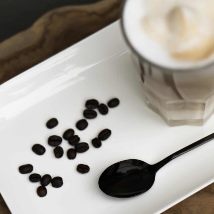 Zwarte krumble koffie lepel