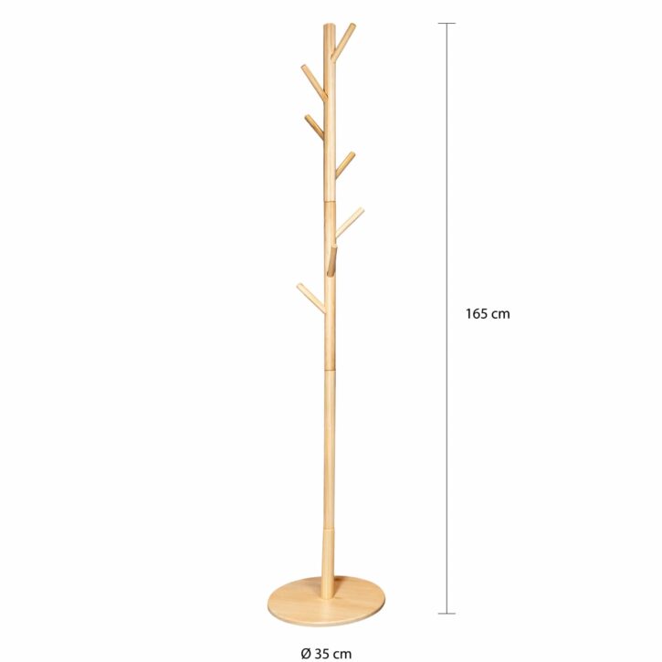 Hoogte kledingboom lichtbruin