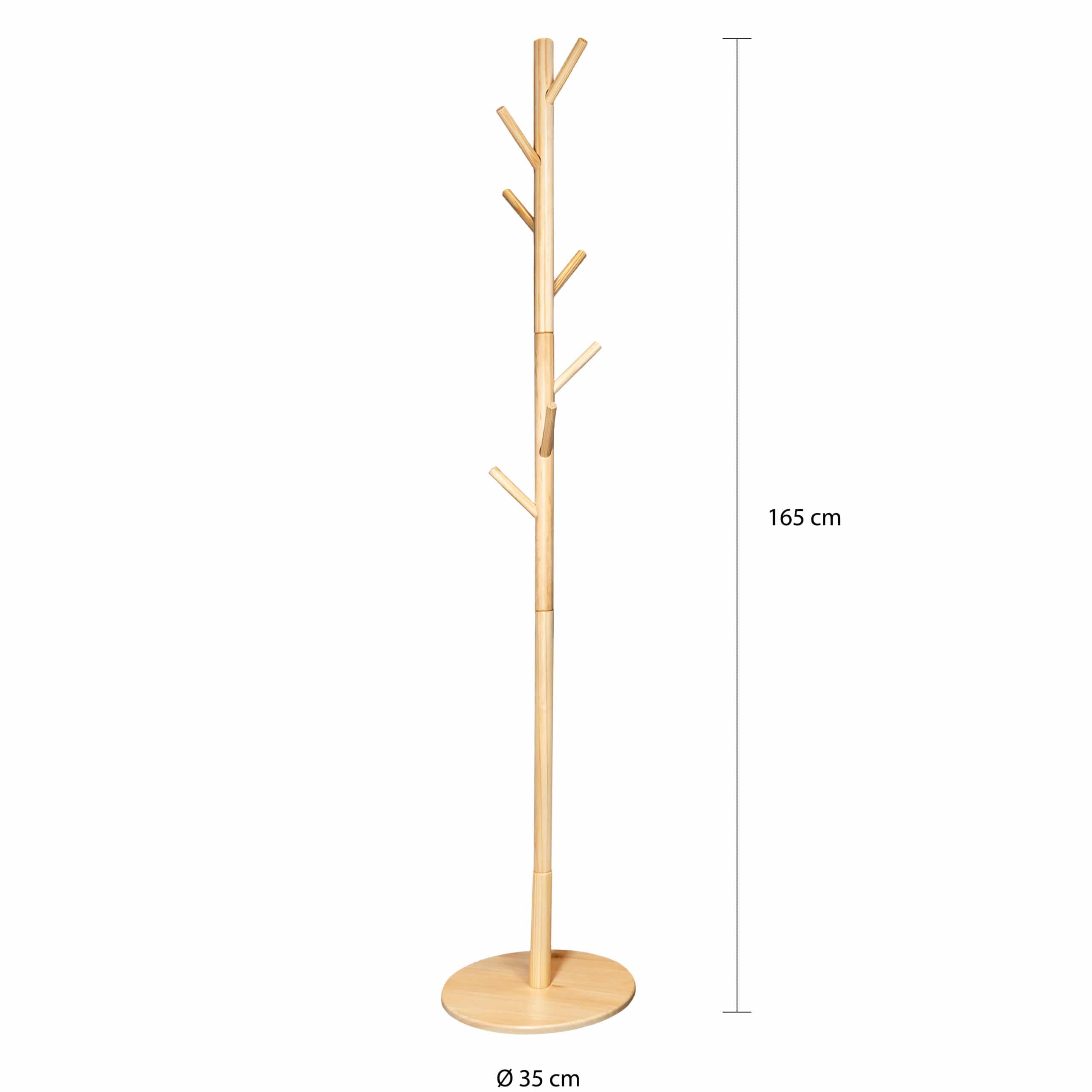 Hoogte kledingboom lichtbruin