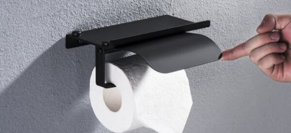 Zwarte wc rol houder