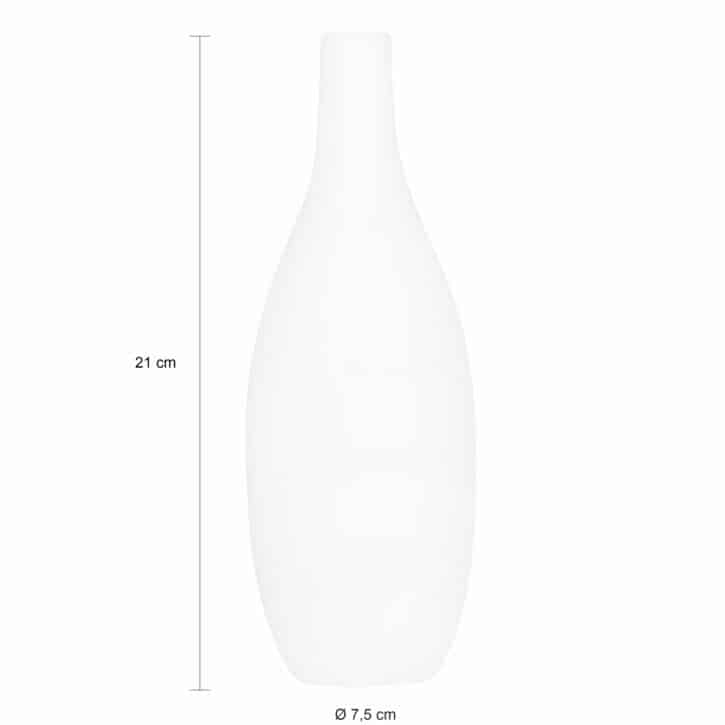 Afmetingen witte kleine vaas