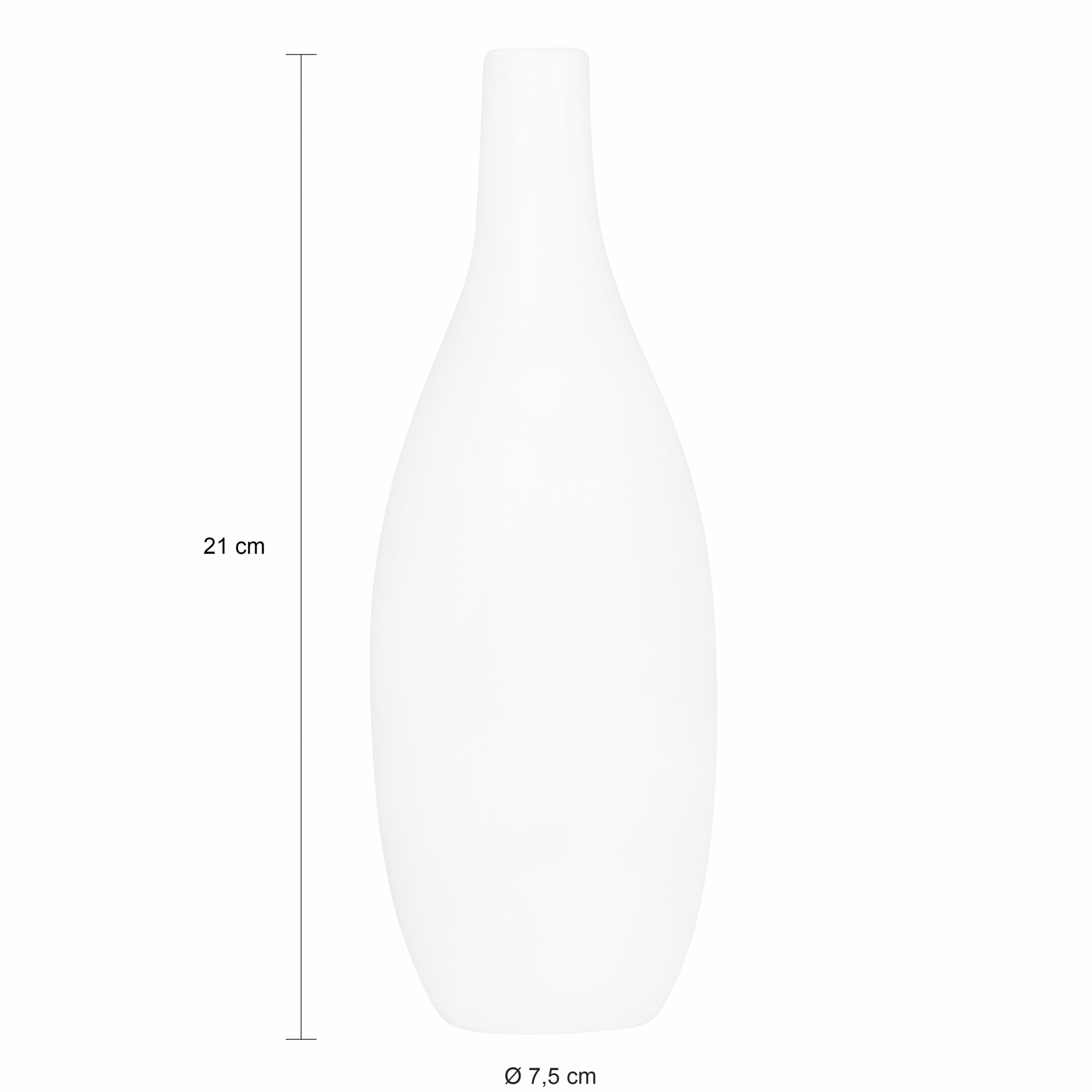 Afmetingen witte kleine vaas