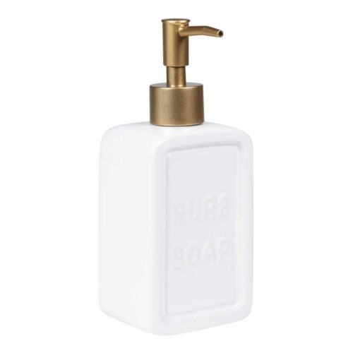 Zeepdispenser wit met goud