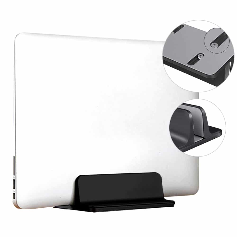 verticale laptopstandaard zwart